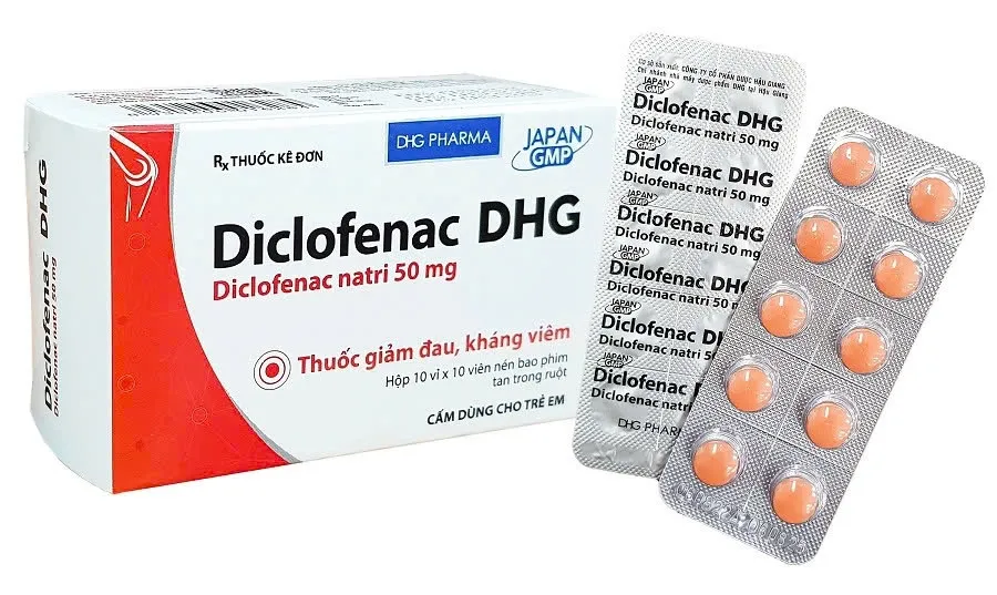 Diclofenac 50mg DHG (H/100v) – Giảm đau và kháng viêm hiệu quả cho mọi cơn đau